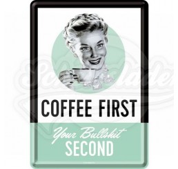Blechpostkarte "Coffee First" Nostalgic Art