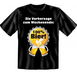 T-Shirt "Vorhersage...100% Bier" - versch. Größen