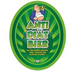 Bierflaschen Etikett "Anti Diät"