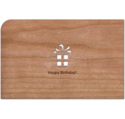 Grußkarte aus Holz "Happy Birthday!" mit Umschlag
