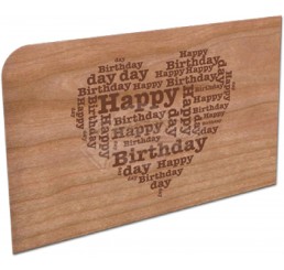 Grußkarte aus Holz "Happy Herz" mit Umschlag