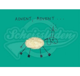 Plüsch Postkarte Schaf Advent – “kuschlige Weihnachtsgrüße“ 