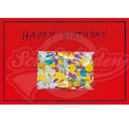 Klappkarte mit Mini Geschenk und Umschlag - Geburtstag - “Happy Birthday Konfetti“