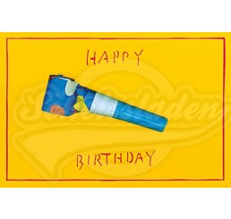 Klappkarte mit Mini Geschenk und Umschlag - Geburtstag Luftrüssel - “Happy Birthday“