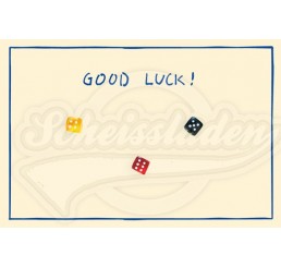 Klappkarte mit Mini Geschenk und Umschlag - Glücksspiel - “Good Luck“