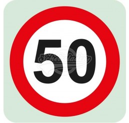 Bierdeckel Verkehrsschild "50"