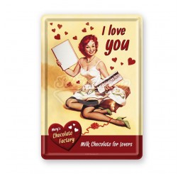 Blechpostkarte "I Love you Chokolate" Nostalgic Art