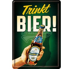 Blechpostkarte "Trinkt Bier!" Nostalgic Art