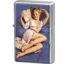 Feuerzeug "Blue Bed - Pin Up" Nostalgic Art-Auslaufartikel