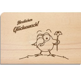 Holzpostkarte "Herzlichen Glückwunsch"