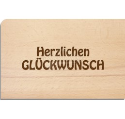 Holzpostkarte "Herzlichen GLÜCKWUNSCH"
