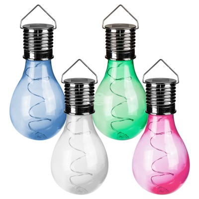 Glühbirne mit Solarzellen & LED – versch. Farben