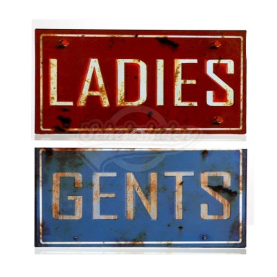 Blechschild "Ladies oder Gents"