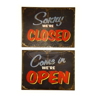 Blechschild "Open" oder "Closed"
