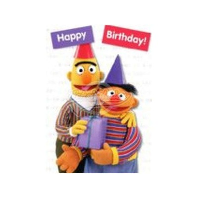 Postkarte "Happy Birthday - Ernie und Bert" - Sesamstraße