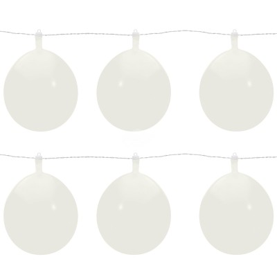 LED Ballon Lichterkette - perlweiss 
