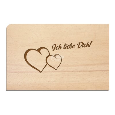 Holzpostkarte "Ich liebe Dich"