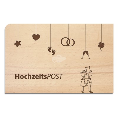 Holzpostkarte "HochzeitsPost"