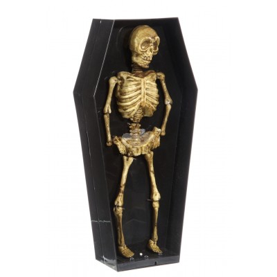 Halloween “tanzendes Skelett im Sarg“