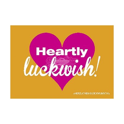Postkarte Forbetter Your English "Heartly luckwish"