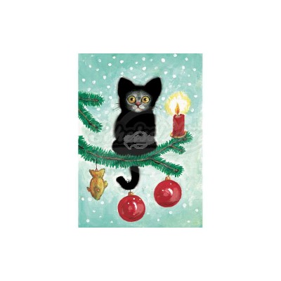 Plüsch Postkarte Katze Weihnachten – “Weihnachtskater“ - von Inkognito - scheissladen.com