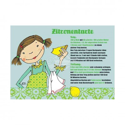 Postkarte "Zitronentarte" - Rezept 