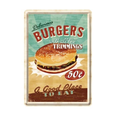 Blechpostkarte "Burgers" Nostalgic Art