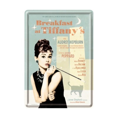 Blechpostkarte "Breakfast at Tiffanys - Blue" Nostalgic Art