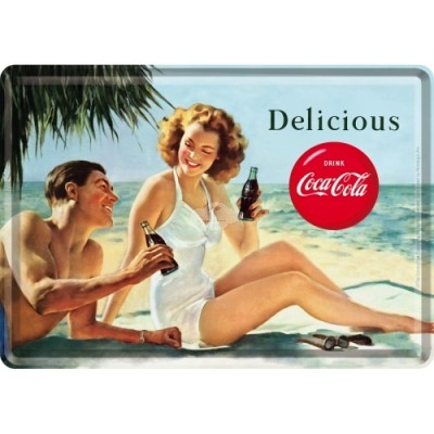 Blechpostkarte "Beach. Coca Cola" Nostalgic Art