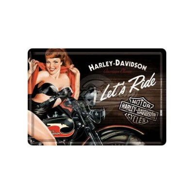 Blechpostkarte "Harley-Davidson - Biker Babe Red" Nostalgic Art