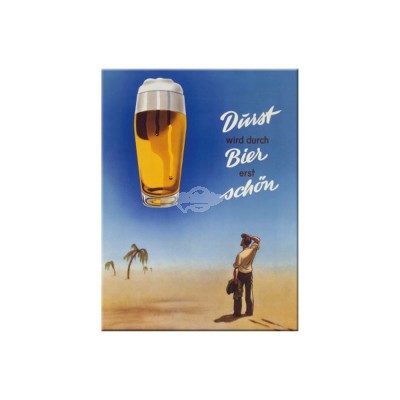 Magnet "Bier Durst - Bier & Spirituosen" Nostalgic Art-Auslaufartikel