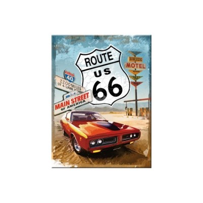 Magnet "Route 66 Red Car - US Highways" Nostalgic Art