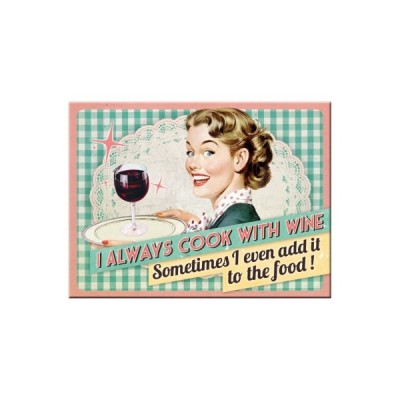 Magnet "Cook With Wine - Say it 50s" Nostalgic Art 
