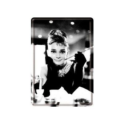 Blechpostkarte "Audrey Hepburn - Holly Golightly" Nostalgic Art
