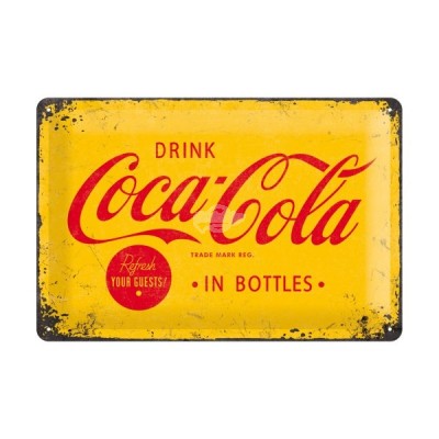 Blechschild "Logo Yellow - Coca Cola" Nostalgic Art