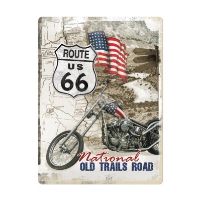 Blechschild "Route 66 - Old trails" Nostalgic Art