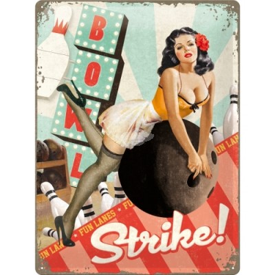 Blechschild "Strike - Pin Up" Nostalgic Art