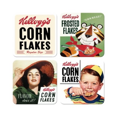 Untersetzer 4tlg Set "Corn Flakes - Kelloggs" Nostalgic Art-Auslaufartikel