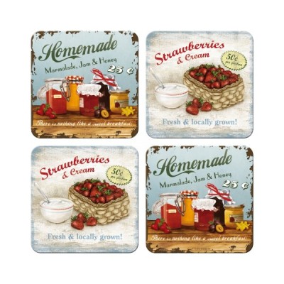 Untersetzer 4tlg Set "Hommade Marmalade - Home & Country" Nostalgic Art-Auslaufartikel
