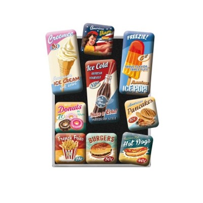 Magnet-Set 9-tlg "American Diner" Nostalgic Art