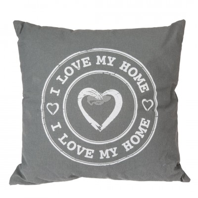 Kissen mit Slogan “I Love my Home“ grau