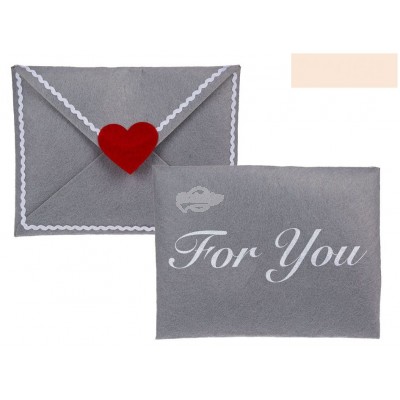 Filz Briefumschlag mit rotem Herz “For you“