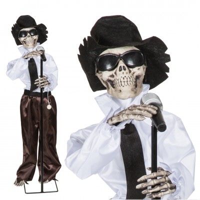 Skelett animiert "Halloween Sänger" mit Licht