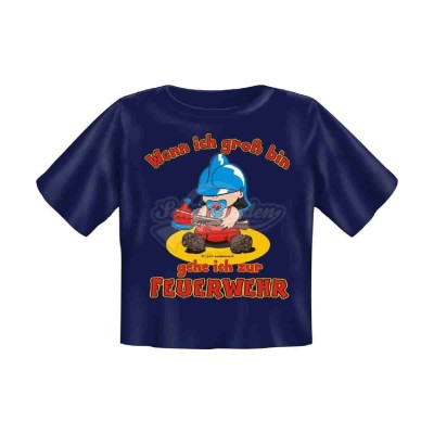 Babyshirt Kinder T-Shirt “Gehe ich zur Feuerwehr“ - Größe L (80-86)