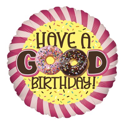 Folienballon "Have a Good Birthday" - Donut - ca. 45 cm - mit Helium